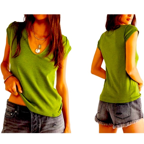 Free People We the Free Always Your Tees in Sea Serpent - Picture 2 of 5